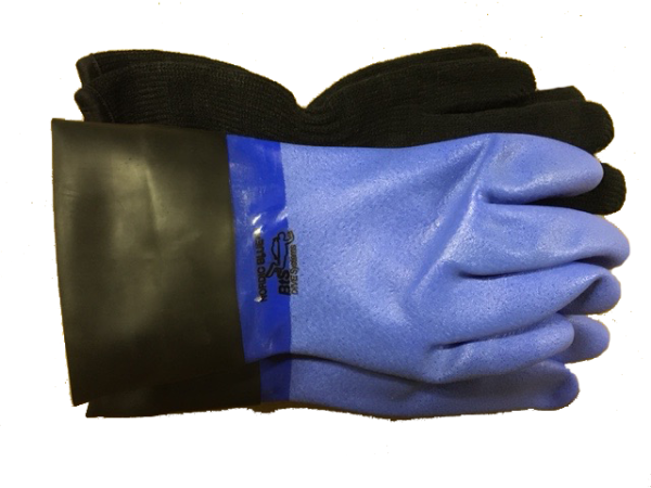 Nordic Blue Trockentauchhandschuhe mit gerader Latex Manschette und separatem Innenhandschuh