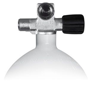 Mono Stahlflasche 2 Liter - 20 Liter , 230 Bar, Ventil ausbaufähig Rechts mit Blindstopfen