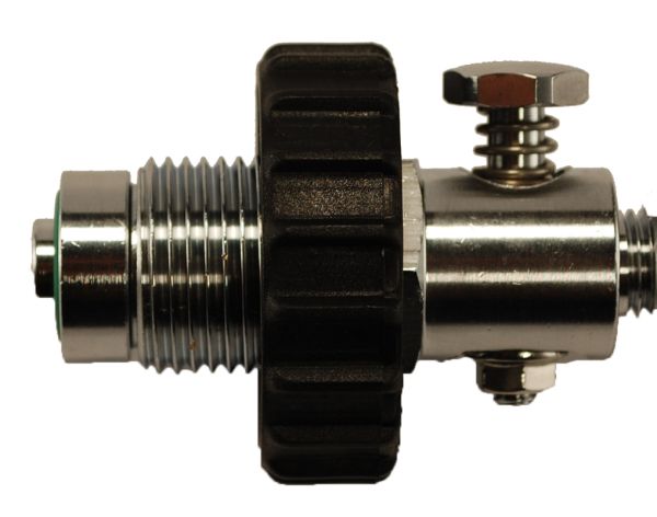 300 Bar connector with pressure releasefor decanting hose DIN