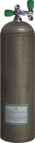 Mono Aluminiumflasche 80cf Silber (Dirty Beast) ( ca. 11,1 Liter ), 207 Bar, Diving Breathing Gas, V