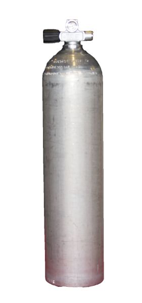Mono Alu Flasche 1,5 L - 80cf mit Mono Ventil LINKS mit Blindstopfen